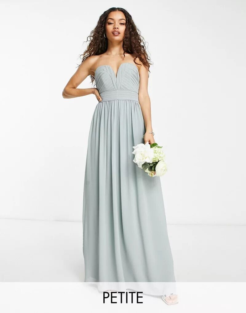 Длинное платье подружки невесты без бретелек TFNC Bridesmaid шалфейно-зеленого цвета
Длинное платье подружки невесты без бретелек TFNC Bridesmaid шалфейно-зеленого цвета