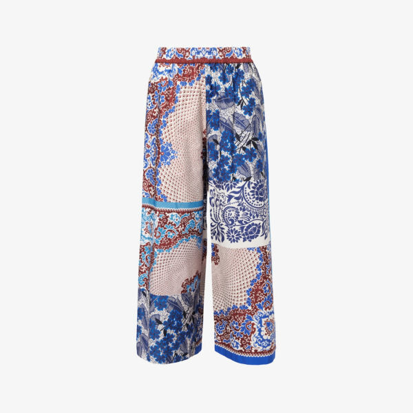 Хлопковые брюки средней посадки с графичным принтом west long Weekend Max Mara, синий
Хлопковые брюки средней посадки с графичным принтом west long Weekend Max Mara, синий