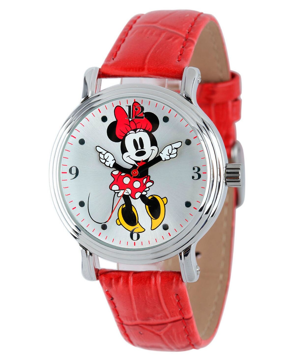 Женские блестящие серебряные винтажные часы из сплава Disney Minnie Mouse ewatchfactory, красный
Женские блестящие серебряные винтажные часы из сплава Disney Minnie Mouse ewatchfactory, красный