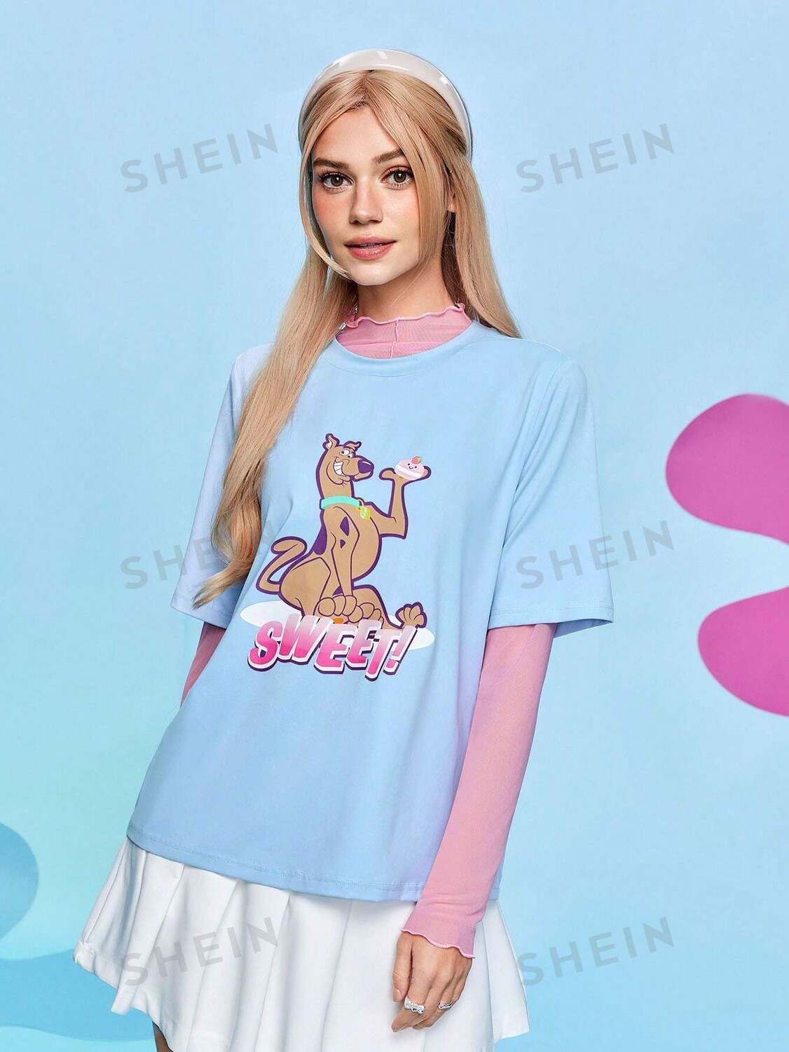 Женская футболка свободного кроя SHEIN с мультяшным принтом без внутренней подкладки, голубые
Женская футболка свободного кроя SHEIN с мультяшным принтом без внутренней подкладки, голубые