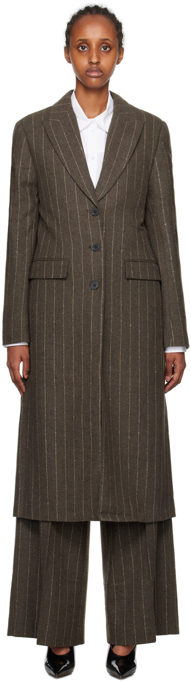 REMAIN Birger Christensen Коричневое пальто в тонкую полоску, Коричневый, REMAIN Birger Christensen Коричневое пальто в тонкую полоску
REMAIN Birger Christensen Коричневое пальто в тонкую полоску, Коричневый, REMAIN Birger Christensen Коричневое пальто в тонкую полоску