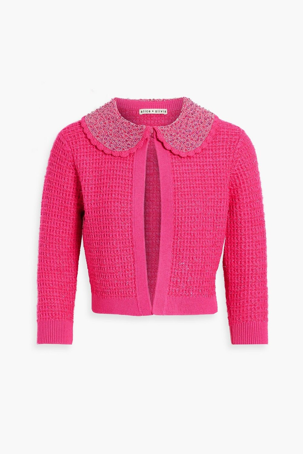Укороченный кардиган Akira, украшенный мишурой и вафельной вязкой ALICE + OLIVIA, розовый
Укороченный кардиган Akira, украшенный мишурой и вафельной вязкой ALICE + OLIVIA, розовый