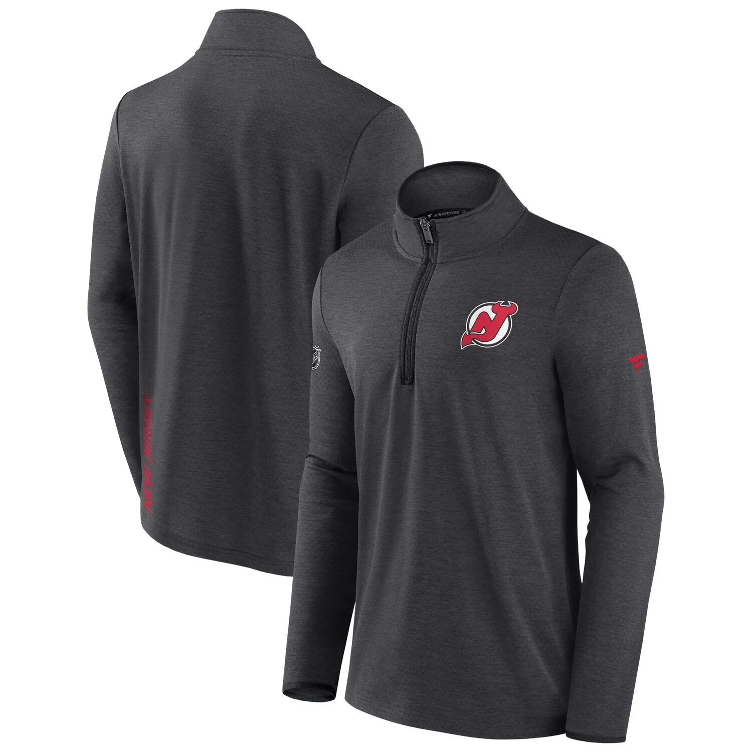 Мужская фирменная куртка Heather Charcoal New Jersey Devils Authentic Pro Rink с молнией на четверть Fanatics
Мужская фирменная куртка Heather Charcoal New Jersey Devils Authentic Pro Rink с молнией на четверть Fanatics