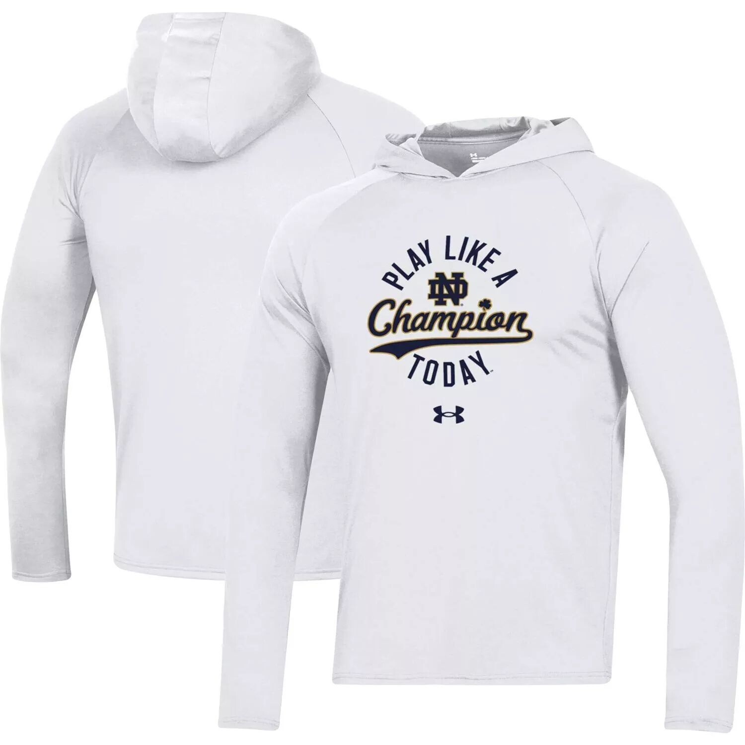 Мужская белая футболка реглан с длинным рукавом и капюшоном Notre Dame Fighting Irish Under Armour, Белый
Мужская белая футболка реглан с длинным рукавом и капюшоном Notre Dame Fighting Irish Under Armour, Белый