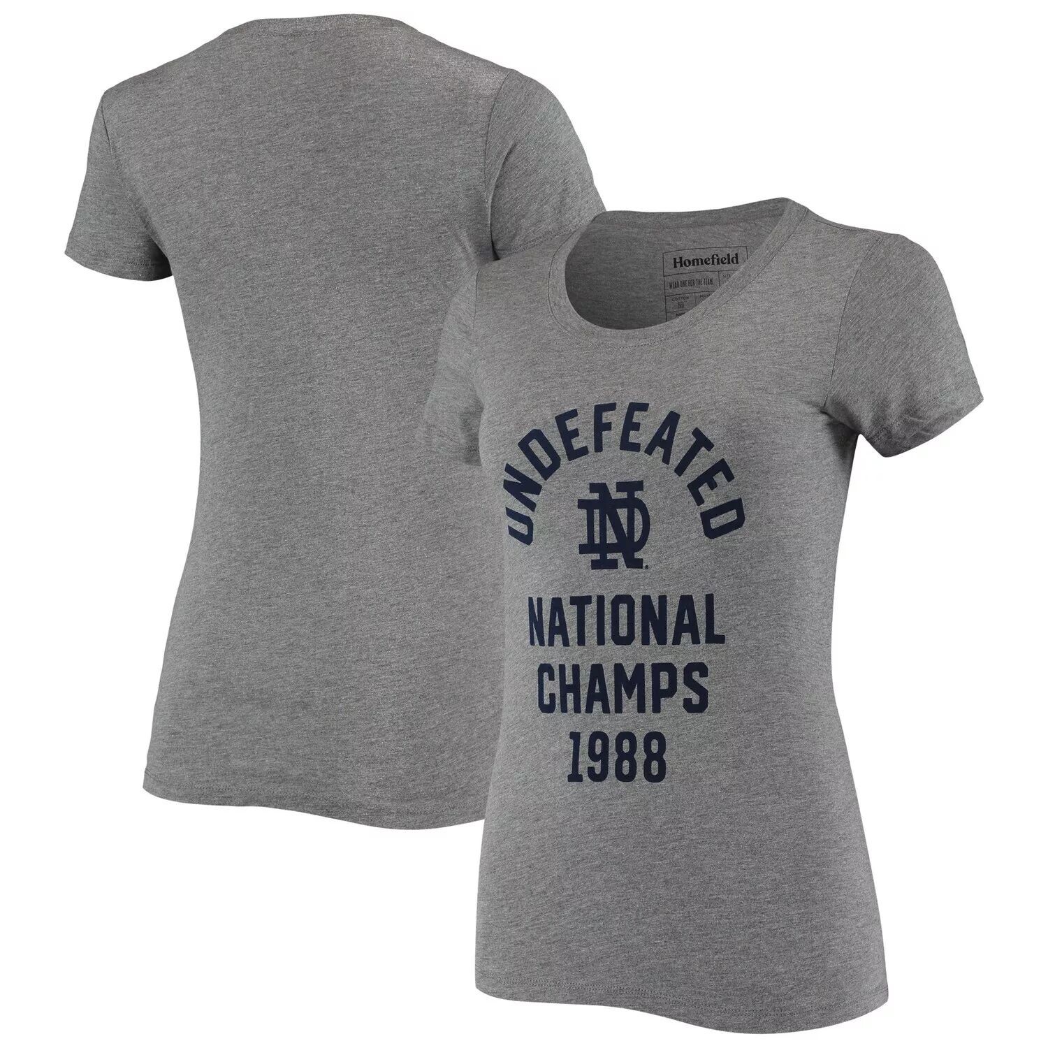Женская серая футболка с меланжевым отливом Homefield Notre Dame Fighting Irish Vintage 1988 National Champs Tri-Blend футболка
Женская серая футболка с меланжевым отливом Homefield Notre Dame Fighting Irish Vintage 1988 National Champs Tri-Blend футболка