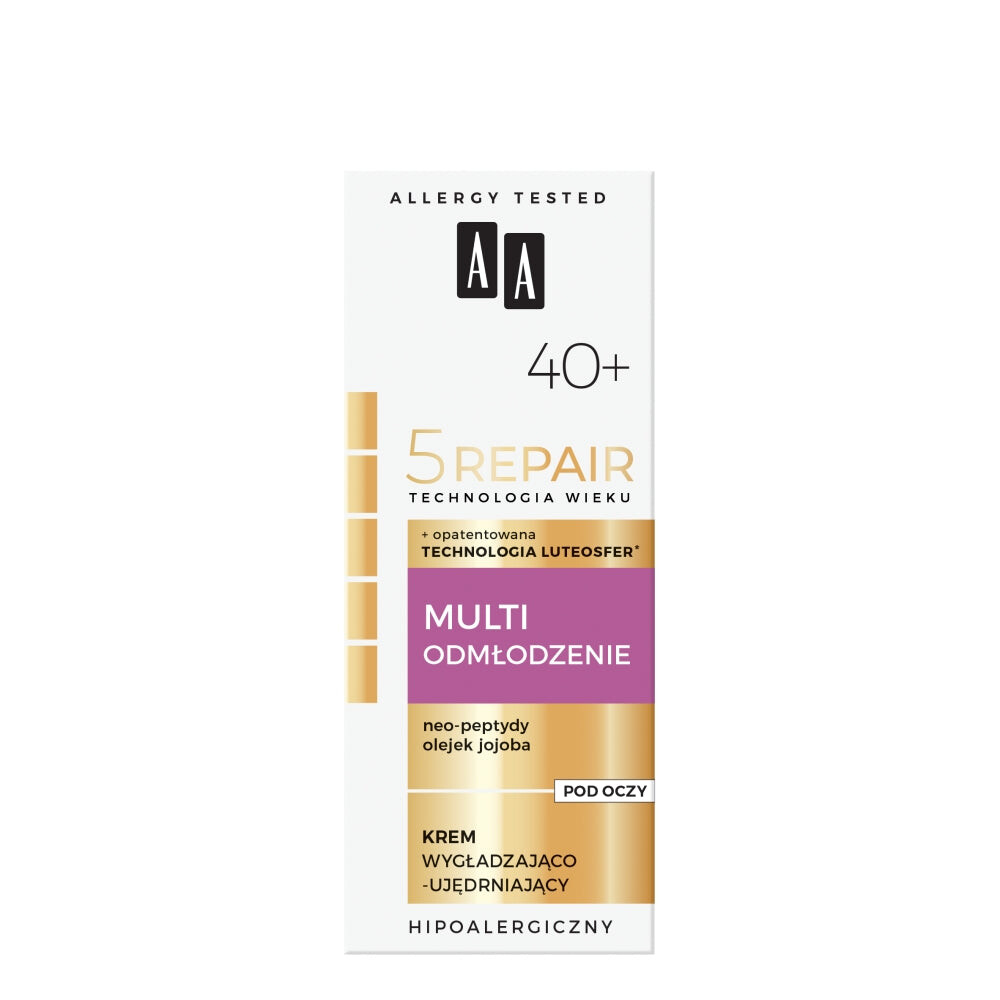 AA Age Technology 5Repair 40+ Multi Rejuvenation разглаживающий и укрепляющий крем для кожи вокруг глаз 15мл
AA Age Technology 5Repair 40+ Multi Rejuvenation разглаживающий и укрепляющий крем для кожи вокруг глаз 15мл