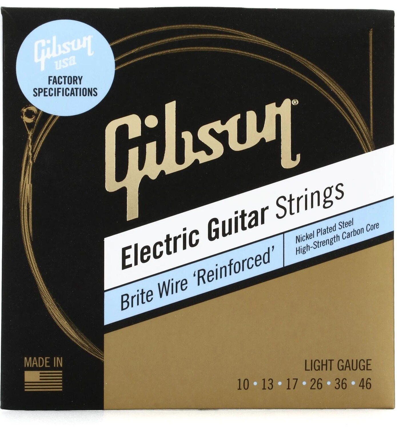 Аксессуары Gibson SEG-BWR10 Усиленные струны для электрогитары Brite Wire — .010-.046 Light
Аксессуары Gibson SEG-BWR10 Усиленные струны для электрогитары Brite Wire — .010-.046 Light