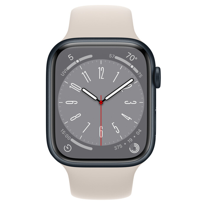 Умные часы Apple Watch Series 8 (GPS+Cellular), 41 мм, Midnight Aluminum Case/Starlight Sport Band - M/L, Черный
Умные часы Apple Watch Series 8 (GPS+Cellular), 41 мм, Midnight Aluminum Case/Starlight Sport Band - M/L, Черный