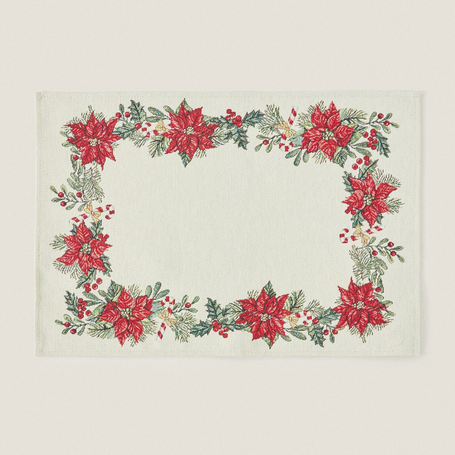 Сервировочный коврик Zara Home Christmas Poinsettia Jacquard Cotton, 33 x 48 см, кремовый/мультиколор
Сервировочный коврик Zara Home Christmas Poinsettia Jacquard Cotton, 33 x 48 см, кремовый/мультиколор
