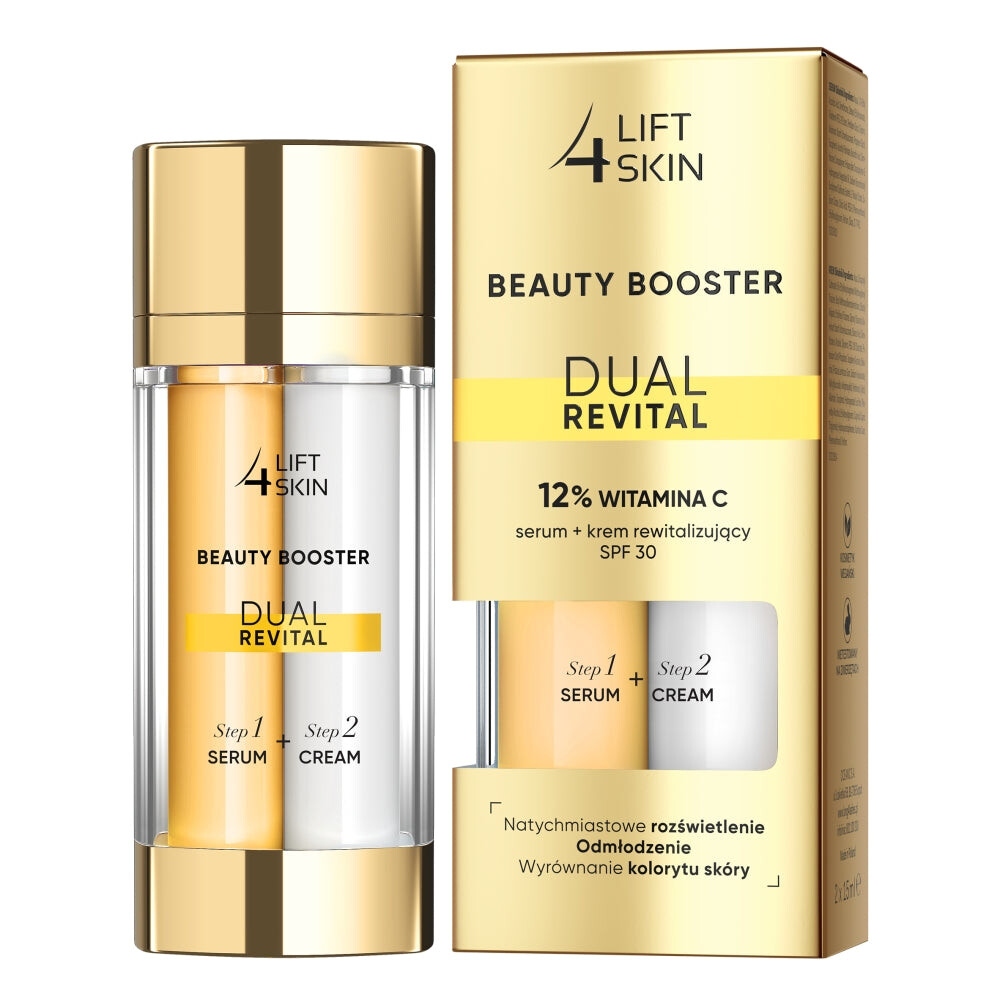 Lift4Skin Beauty Booster Dual Revital 12% сыворотка с витамином С + восстанавливающий крем SPF30+ 2x15 мл
Lift4Skin Beauty Booster Dual Revital 12% сыворотка с витамином С + восстанавливающий крем SPF30+ 2x15 мл