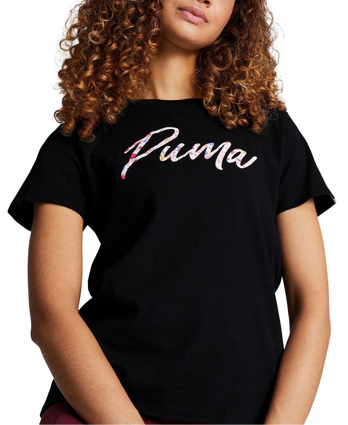 Женская хлопковая футболка с графическим рисунком и короткими рукавами Puma, черный
Женская хлопковая футболка с графическим рисунком и короткими рукавами Puma, черный