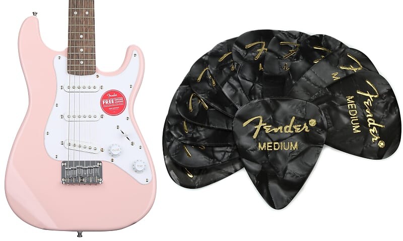 Электрогитара Squier Mini Strat - розовая раковина с лавровым грифом в комплекте с целлулоидными медиаторами Fender 351 Shape Premium - Medium Black Moto 12-pack Squier + Fender 0370121556=1 1980351843=1
Электрогитара Squier Mini Strat - розовая раковина с лавровым грифом в комплекте с целлулоидными медиаторами Fender 351 Shape Premium - Medium Black Moto 12-pack Squier + Fender 0370121556=1 1980351843=1