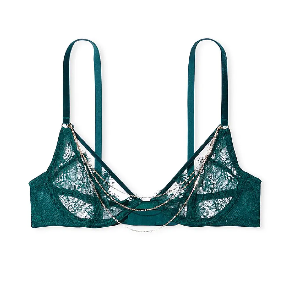 Бюстгальтер Victoria's Secret Very Sexy Delicate Chain Open-Cup Lace Demi, темно-зеленый
Бюстгальтер Victoria's Secret Very Sexy Delicate Chain Open-Cup Lace Demi, темно-зеленый