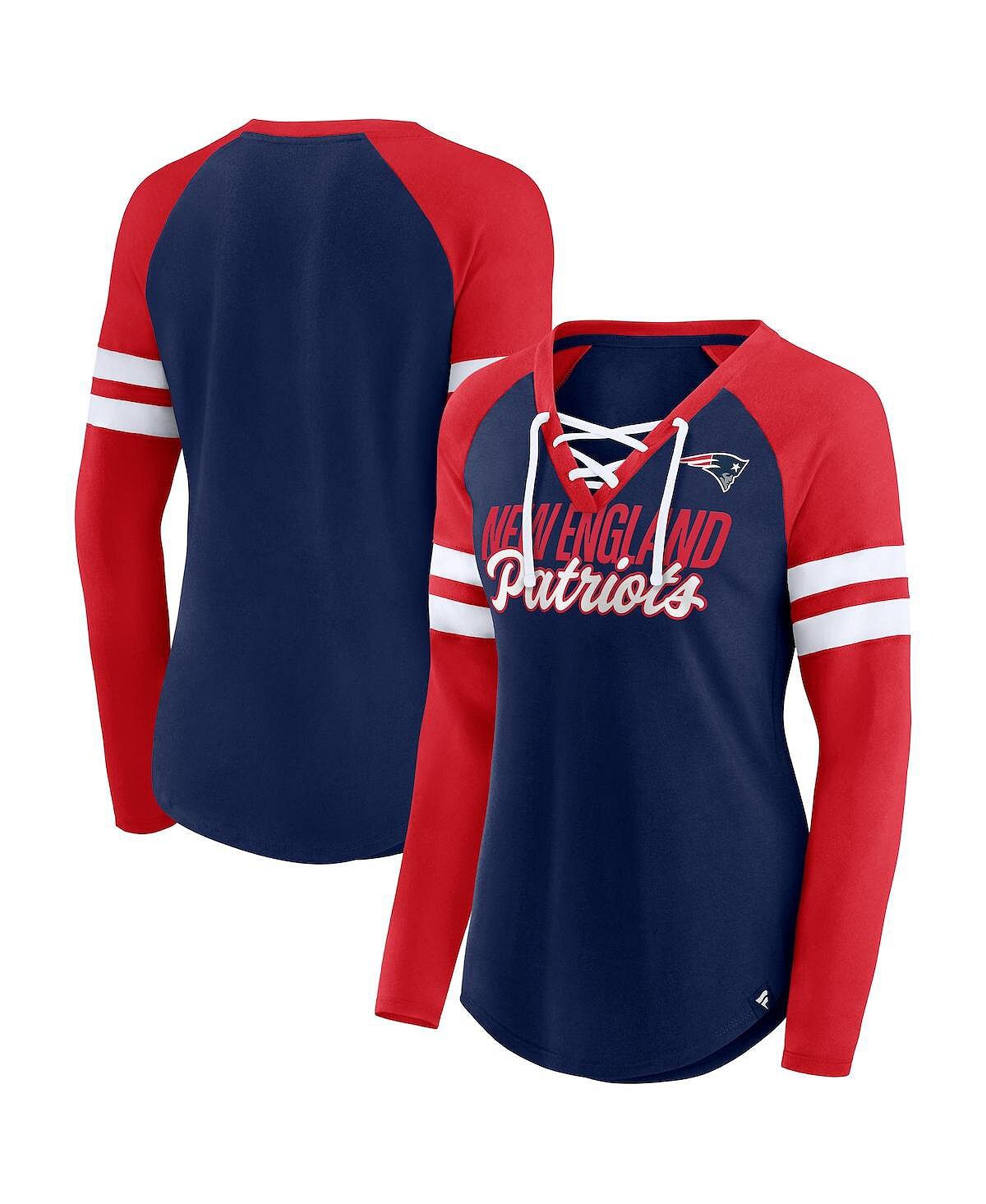 Женская фирменная темно-красная футболка New England Patriots True to Form реглан со шнуровкой и v-образным вырезом с длинными рукавами Fanatics
Женская фирменная темно-красная футболка New England Patriots True to Form реглан со шнуровкой и v-образным вырезом с длинными рукавами Fanatics