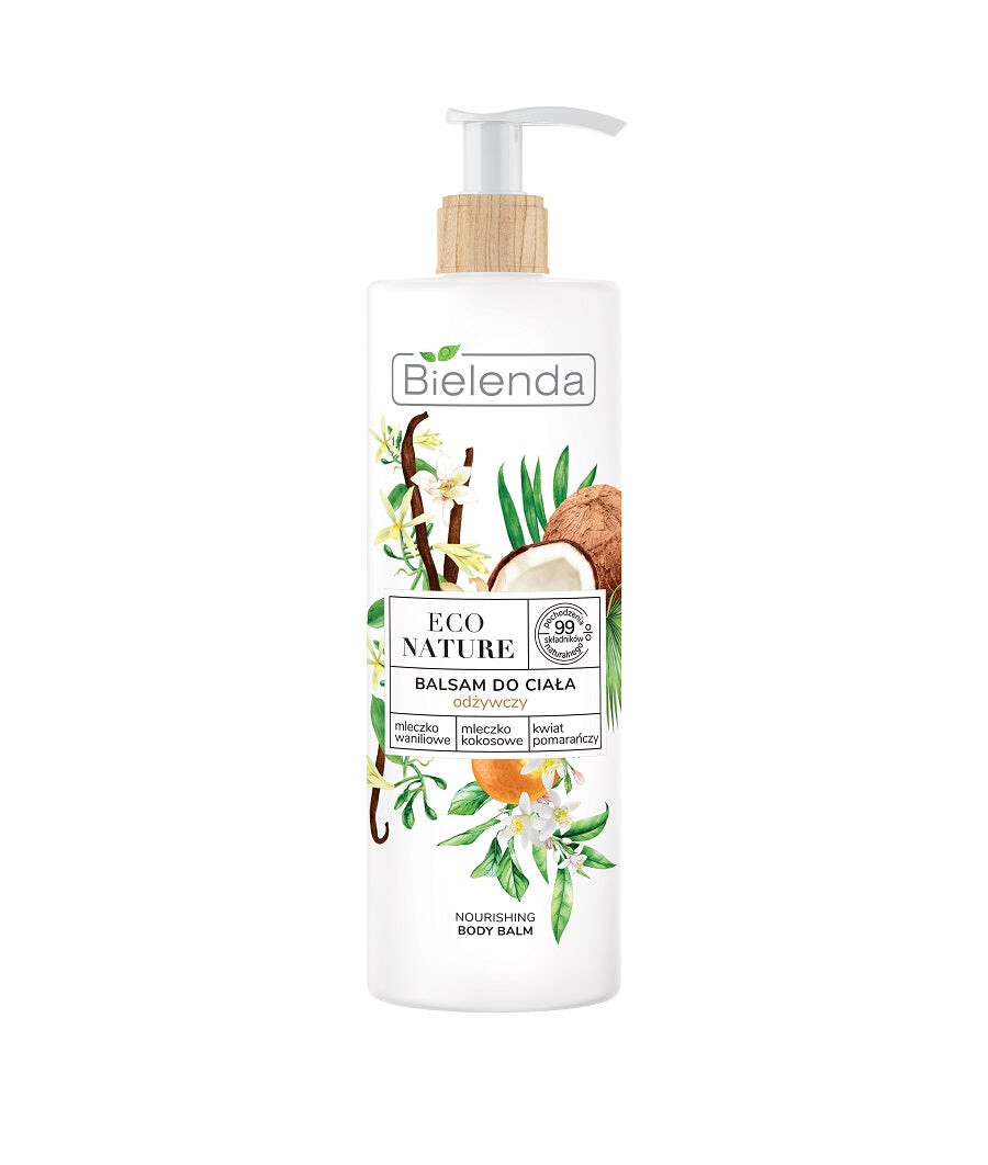 Bielenda Eco Nature Питательный лосьон для тела Ванильное молоко, кокос и цветы апельсина 400 мл
Bielenda Eco Nature Питательный лосьон для тела Ванильное молоко, кокос и цветы апельсина 400 мл