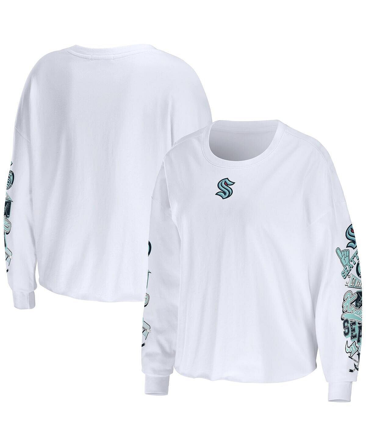 Женская белая укороченная футболка с длинным рукавом Seattle Kraken Celebration WEAR by Erin Andrews, белый
Женская белая укороченная футболка с длинным рукавом Seattle Kraken Celebration WEAR by Erin Andrews, белый