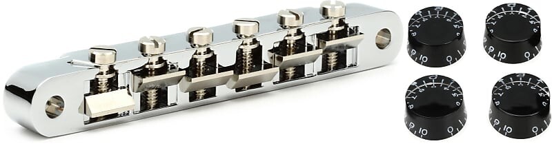 Gibson Accessories ABR-1 Tune-O-Matic Bridge with Full Assembly — Chrome Bundle with Gibson Accessories Speed Knobs 4-pack — Black PBBR-010=1 PRSK-010=1
Gibson Accessories ABR-1 Tune-O-Matic Bridge with Full Assembly — Chrome Bundle with Gibson Accessories Speed Knobs 4-pack — Black PBBR-010=1 PRSK-010=1