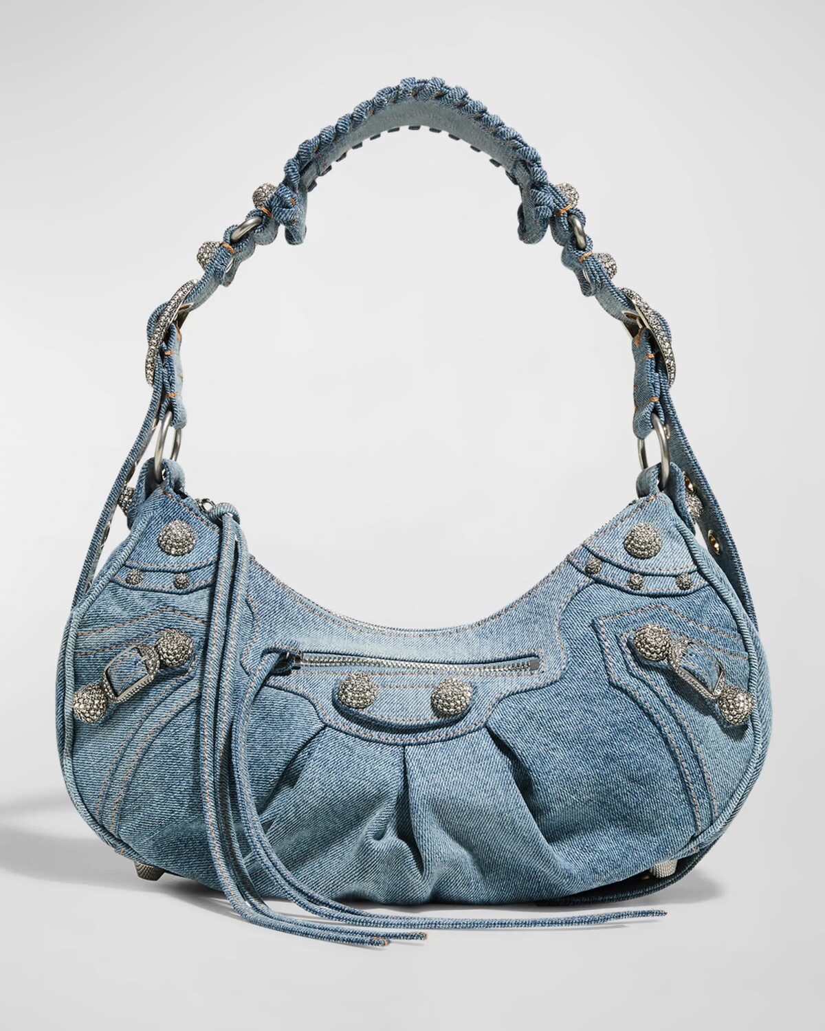 Маленькая джинсовая сумка на плечо Le Cagole со стразами Balenciaga, цвет 4715 Blue
Маленькая джинсовая сумка на плечо Le Cagole со стразами Balenciaga, цвет 4715 Blue