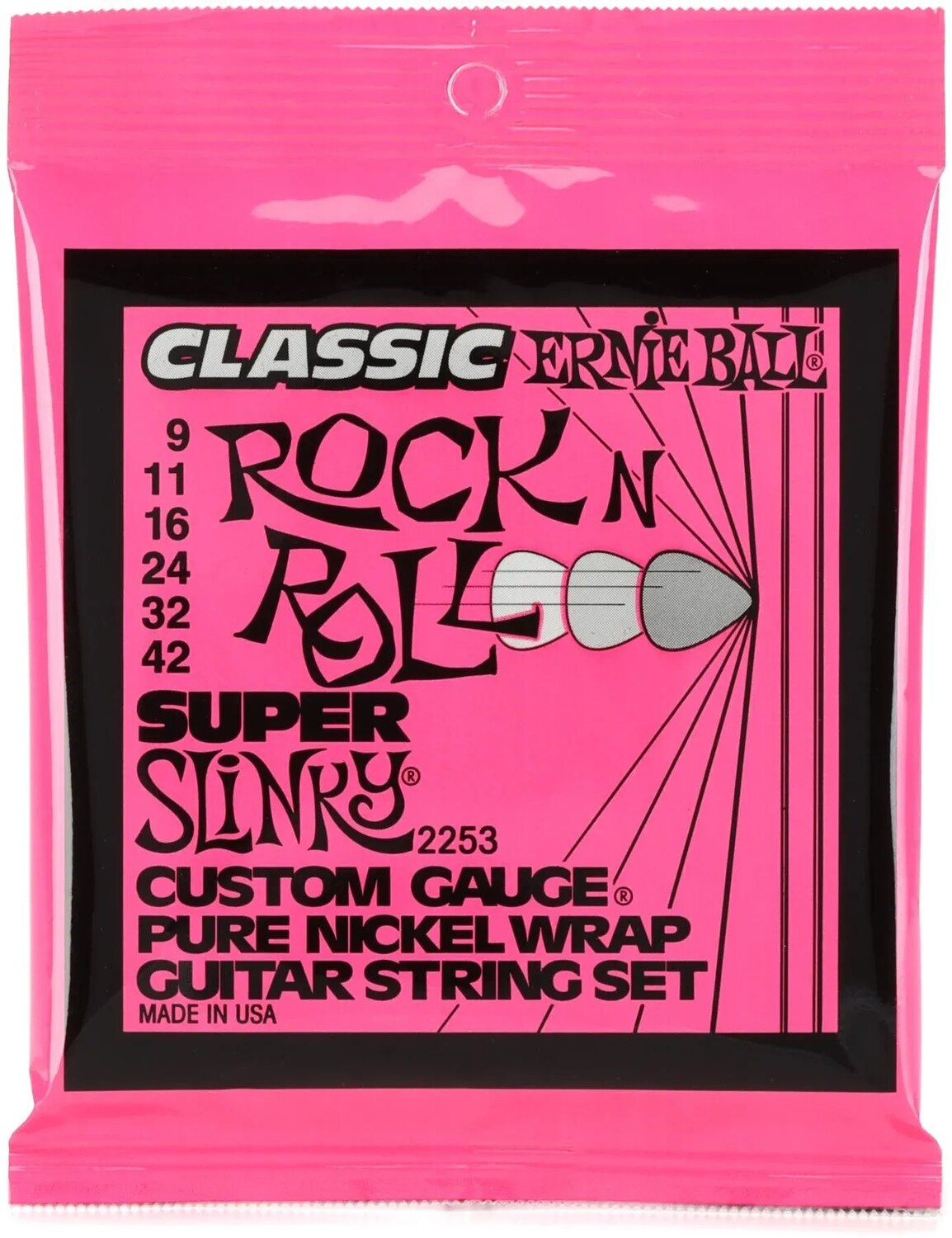 Струны для электрогитары Ernie Ball 2253 Super Slinky Classic Rock N Roll — .009-.042
Струны для электрогитары Ernie Ball 2253 Super Slinky Classic Rock N Roll — .009-.042