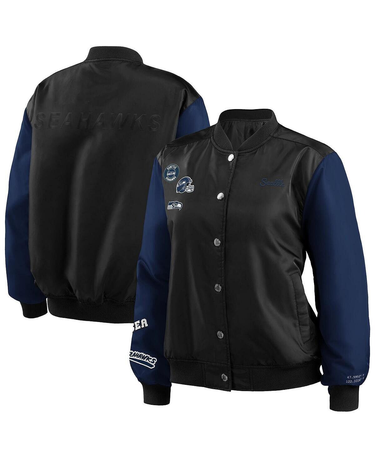 Черная женская куртка-бомбер на пуговицах Seattle Seahawks WEAR by Erin Andrews, черный
Черная женская куртка-бомбер на пуговицах Seattle Seahawks WEAR by Erin Andrews, черный