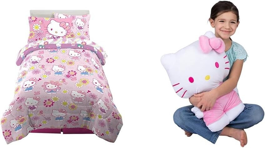 Комплект постельного белья Franco Hello Kitty Twin с двусторонним одеялом, простынями, наволочкой и наволочкой + плюшевая подушка для обнимашек Hello Kitty Buddy, Berry
Комплект постельного белья Franco Hello Kitty Twin с двусторонним одеялом, простынями, наволочкой и наволочкой + плюшевая подушка для обнимашек Hello Kitty Buddy, Berry