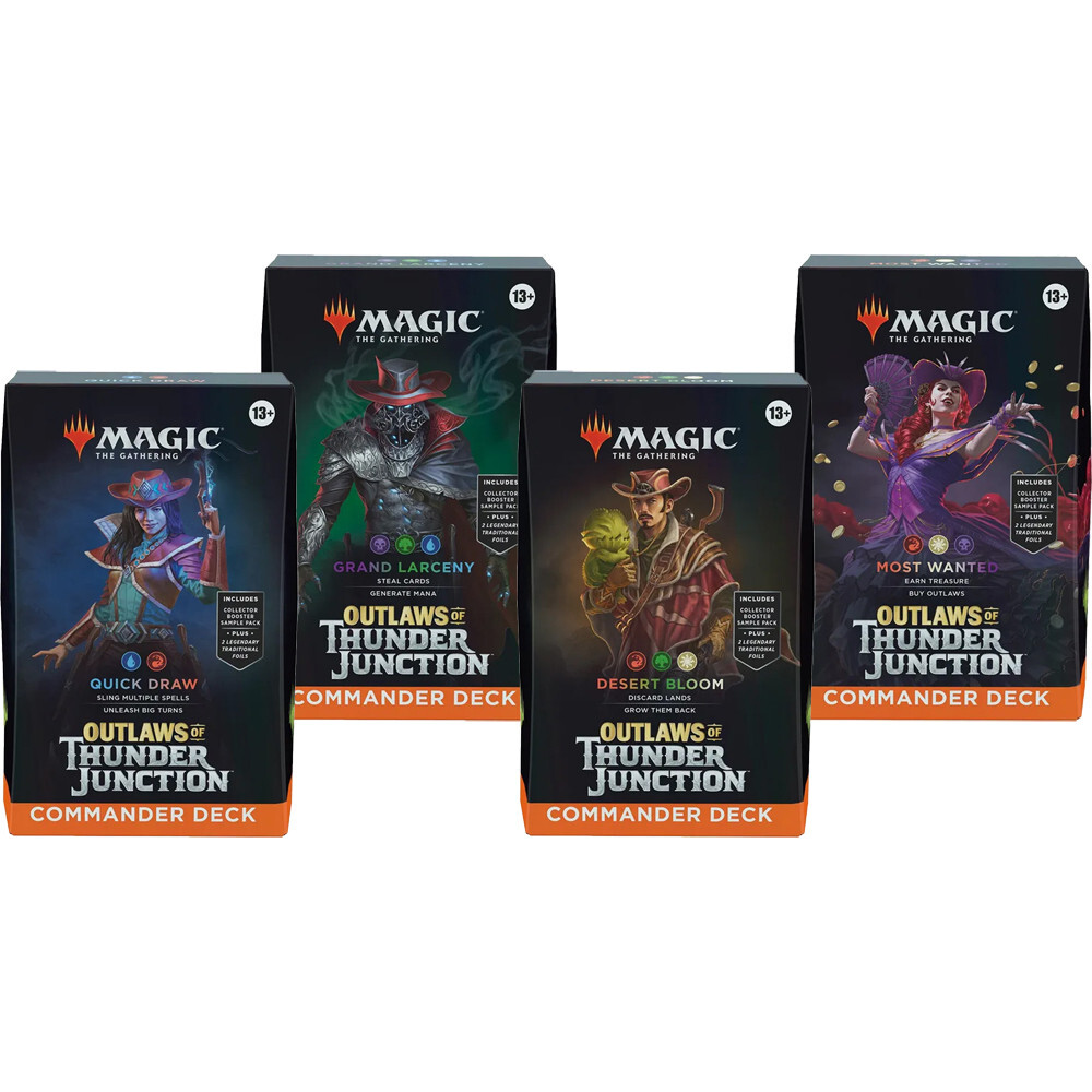Карточная игра Wizards of the Coast MtG Outlaws of Thunder Junction: Commander Deck Set (4)
Карточная игра Wizards of the Coast MtG Outlaws of Thunder Junction: Commander Deck Set (4)