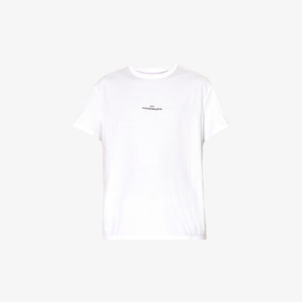 Футболка прямого кроя из хлопкового джерси с фирменной вышивкой Maison Margiela, белый
Футболка прямого кроя из хлопкового джерси с фирменной вышивкой Maison Margiela, белый
