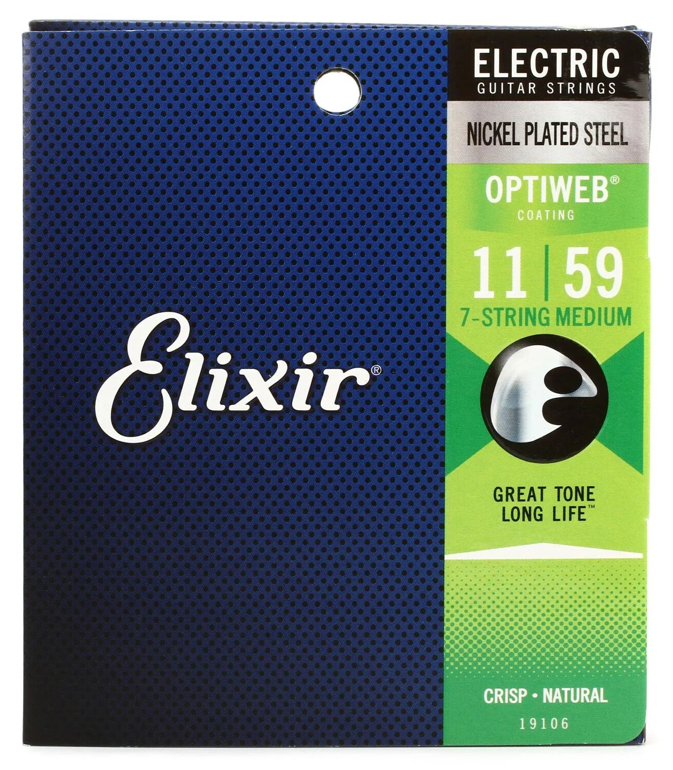 Elixir Strings 19106 Струны для электрогитары Optiweb — .011-.059, средние, 7-струнные
Elixir Strings 19106 Струны для электрогитары Optiweb — .011-.059, средние, 7-струнные