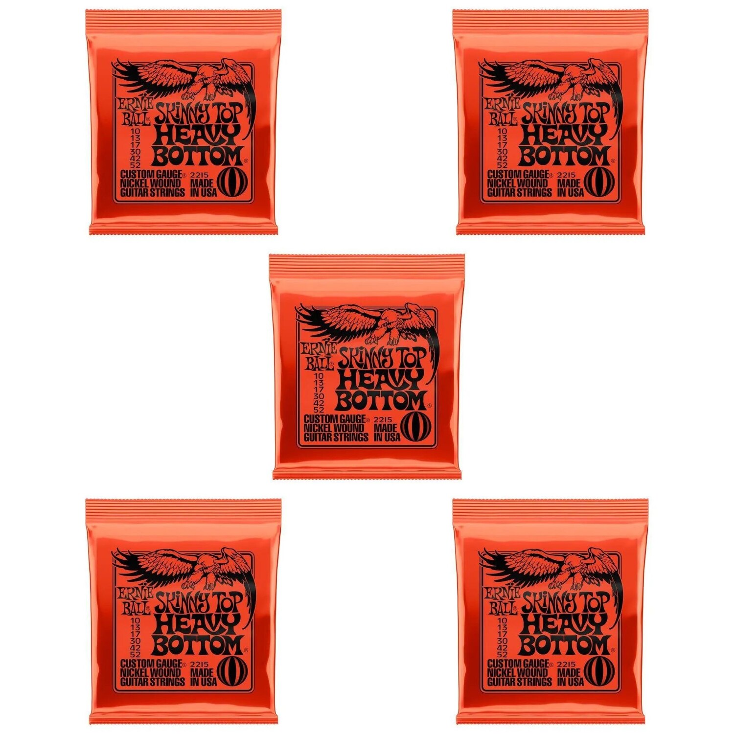 Струны для электрогитары Ernie Ball 2215 Skinny Top Heavy Bottom Slinky с никелевой обмоткой — .010-.052 (5 шт.)
Струны для электрогитары Ernie Ball 2215 Skinny Top Heavy Bottom Slinky с никелевой обмоткой — .010-.052 (5 шт.)
