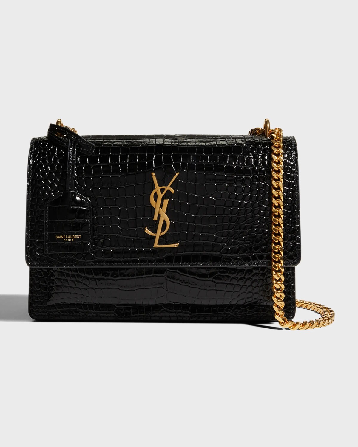 Сумка через плечо Sunset YSL среднего размера из кожи с тиснением под крокодила Saint Laurent, черный
Сумка через плечо Sunset YSL среднего размера из кожи с тиснением под крокодила Saint Laurent, черный