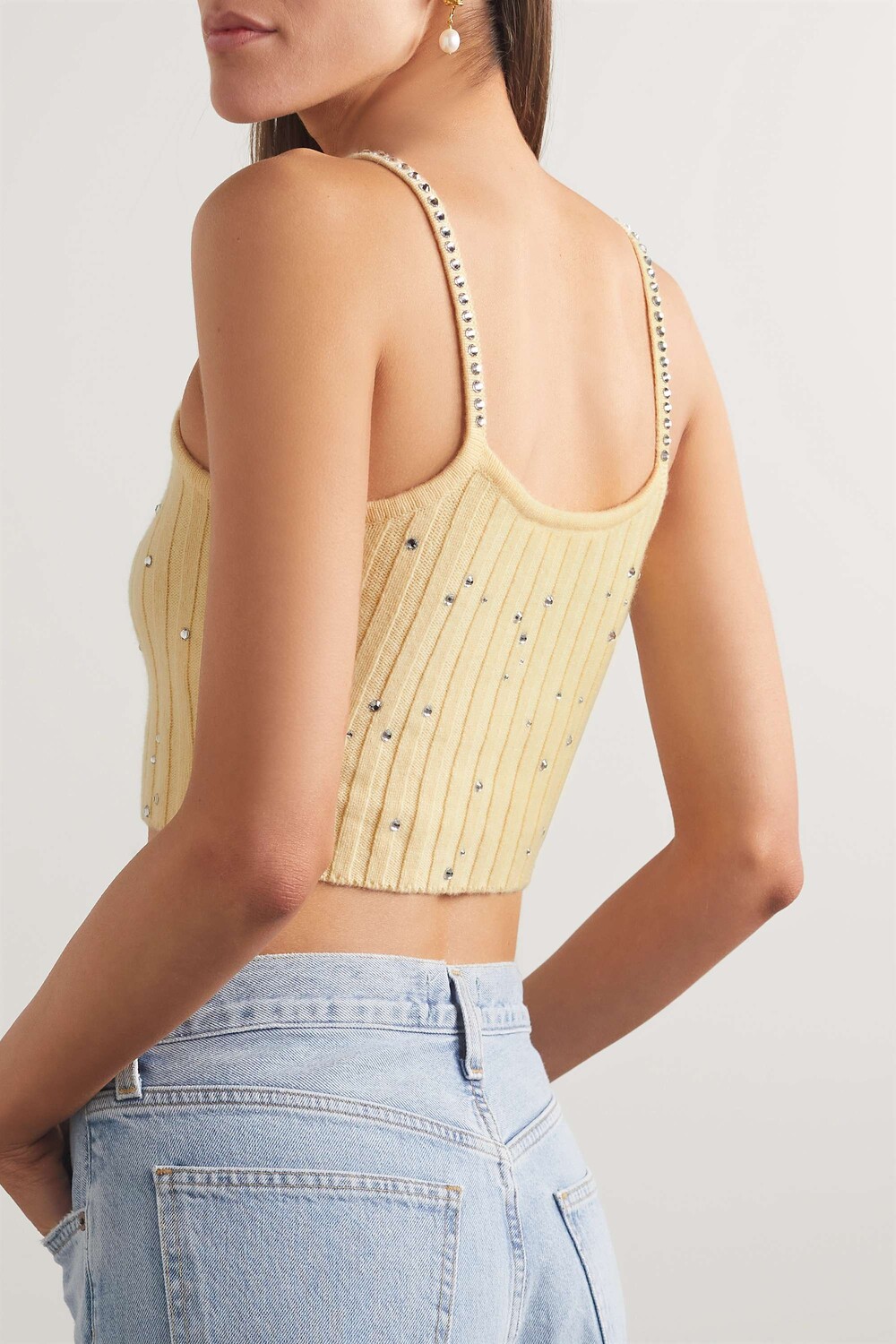 LOVESHACKFANCY Укороченный топ Celmira в рубчик из шерсти и кашемира, украшенный кристаллами, пастельно-желтый
LOVESHACKFANCY Укороченный топ Celmira в рубчик из шерсти и кашемира, украшенный кристаллами, пастельно-желтый