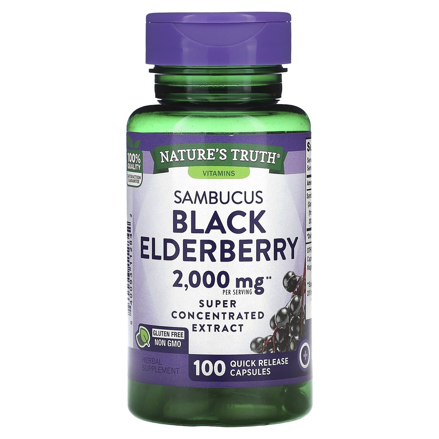 Sambucus Black Elderberry, 1000 мг, 100 капсул быстрого высвобождения, Nature's Truth
Sambucus Black Elderberry, 1000 мг, 100 капсул быстрого высвобождения, Nature's Truth