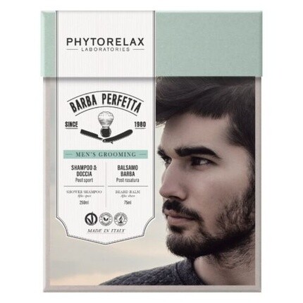 Подарочный набор Barba Perfetta: шампунь для душа 250 мл и бальзам для бороды 75 мл, Phytorelax
Подарочный набор Barba Perfetta: шампунь для душа 250 мл и бальзам для бороды 75 мл, Phytorelax
