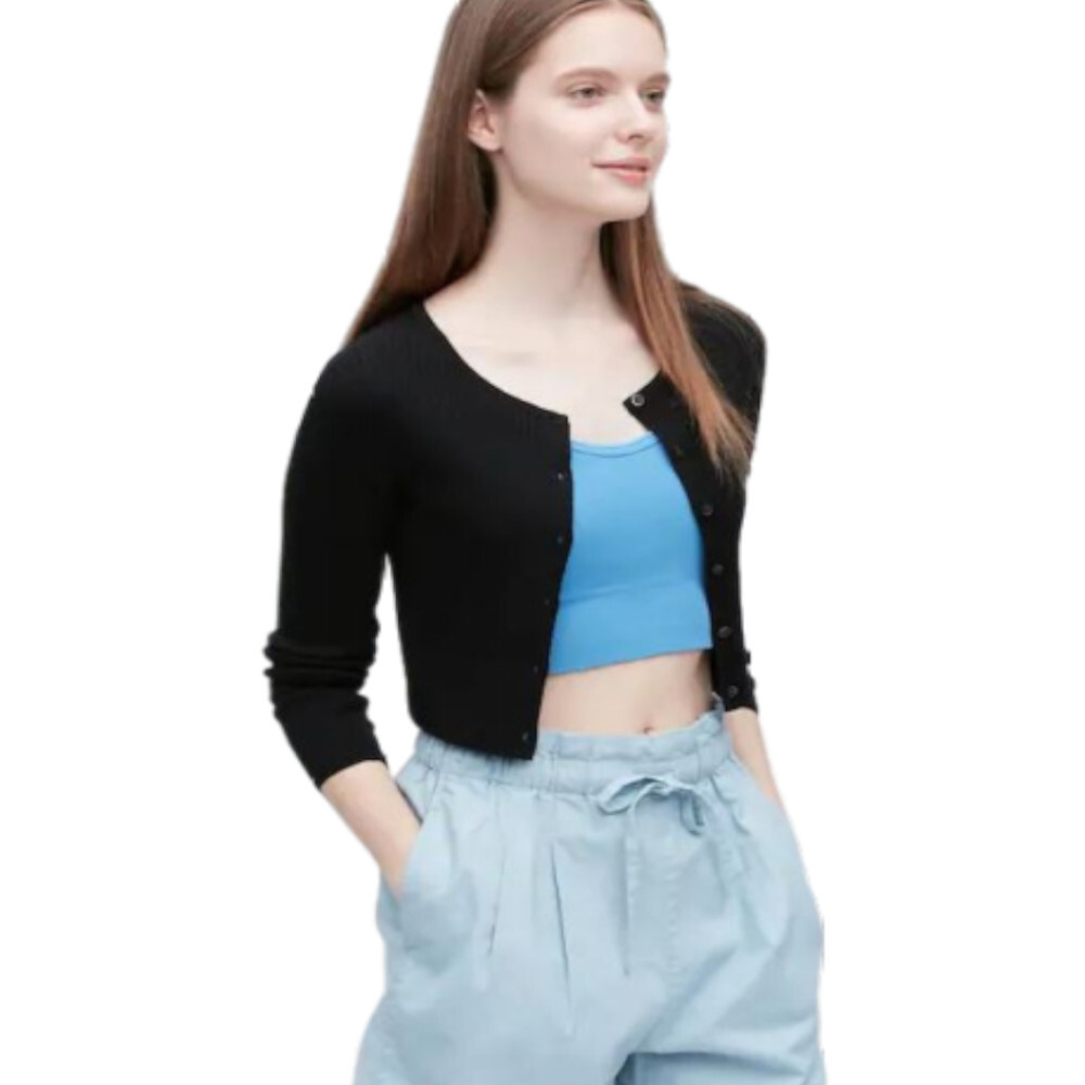Кардиган укороченный с круглым вырезом и длинными рукавами Uniqlo Crew Neck Long Sleeved Cropped Fit, черный
Кардиган укороченный с круглым вырезом и длинными рукавами Uniqlo Crew Neck Long Sleeved Cropped Fit, черный