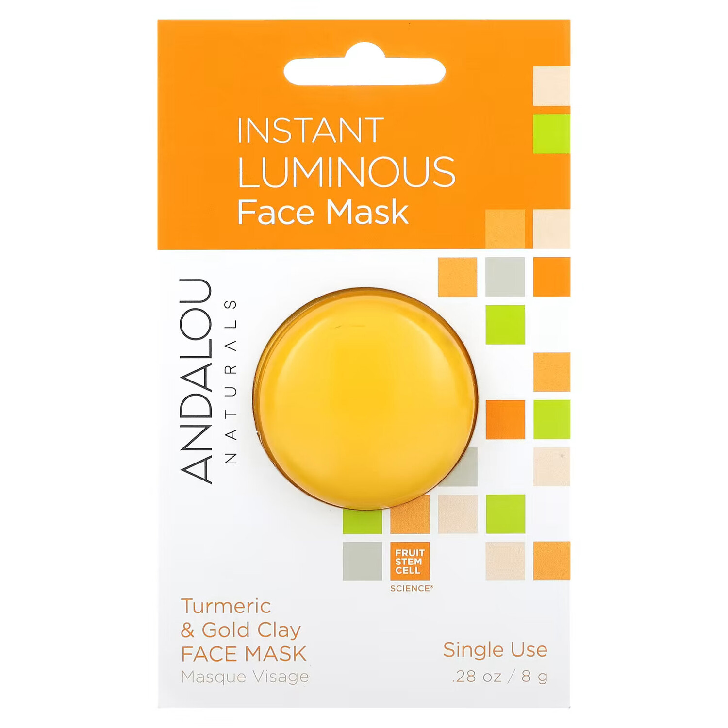 Andalou Naturals, мгновенное сияние, маска для лица с куркумой и золотой глиной, 8 г (0,28 унции)
Andalou Naturals, мгновенное сияние, маска для лица с куркумой и золотой глиной, 8 г (0,28 унции)