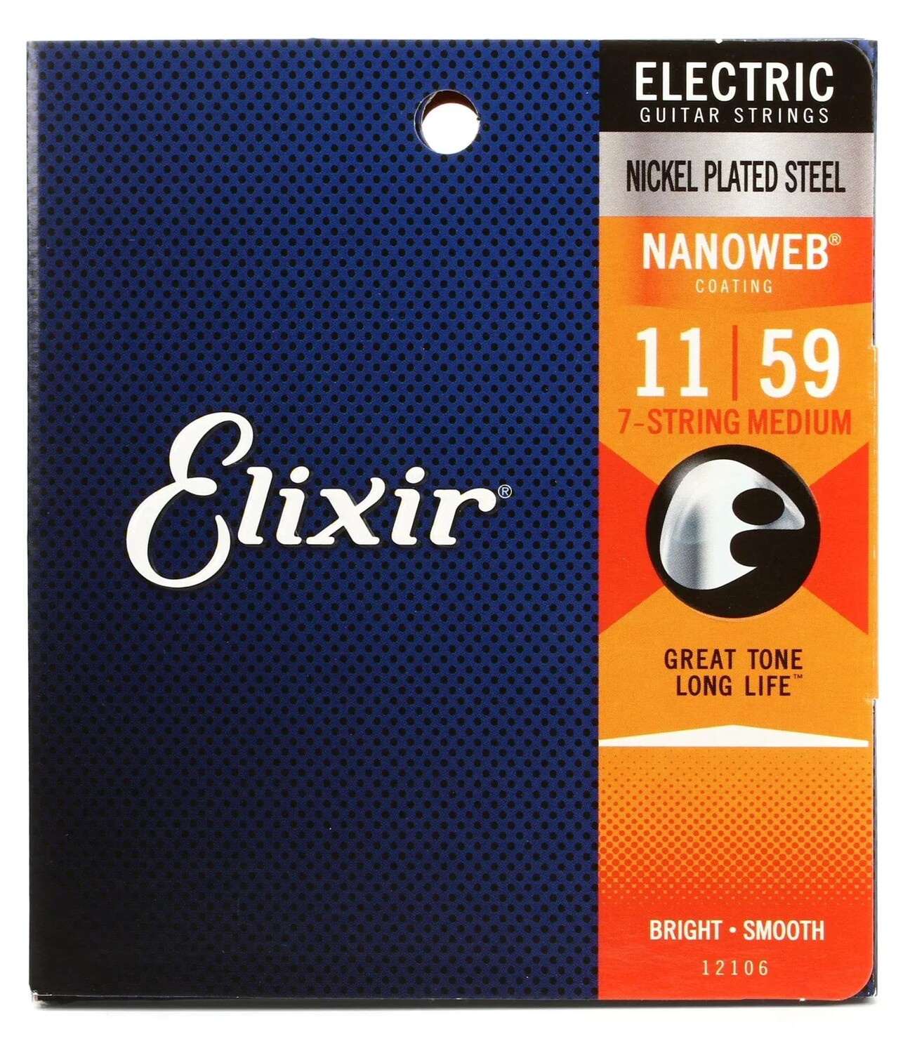 Elixir Strings 12106 Струны для электрогитары Nanoweb — .011-.059, 7-струнные, средние
Elixir Strings 12106 Струны для электрогитары Nanoweb — .011-.059, 7-струнные, средние