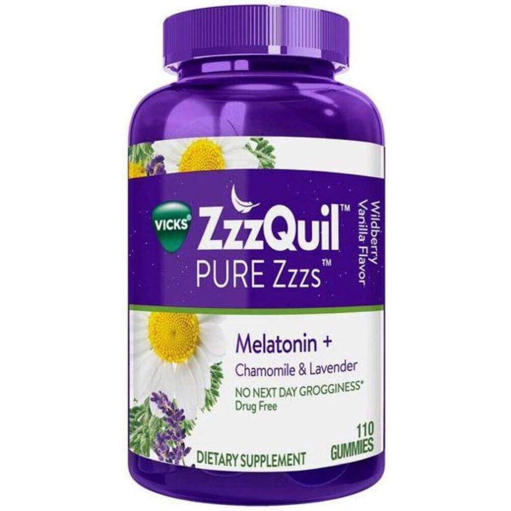Мелатонин с ромашкой, лавандой и корнем валерианы ZzzQuil Pure Zzzs, 110 жевательных конфет
Мелатонин с ромашкой, лавандой и корнем валерианы ZzzQuil Pure Zzzs, 110 жевательных конфет