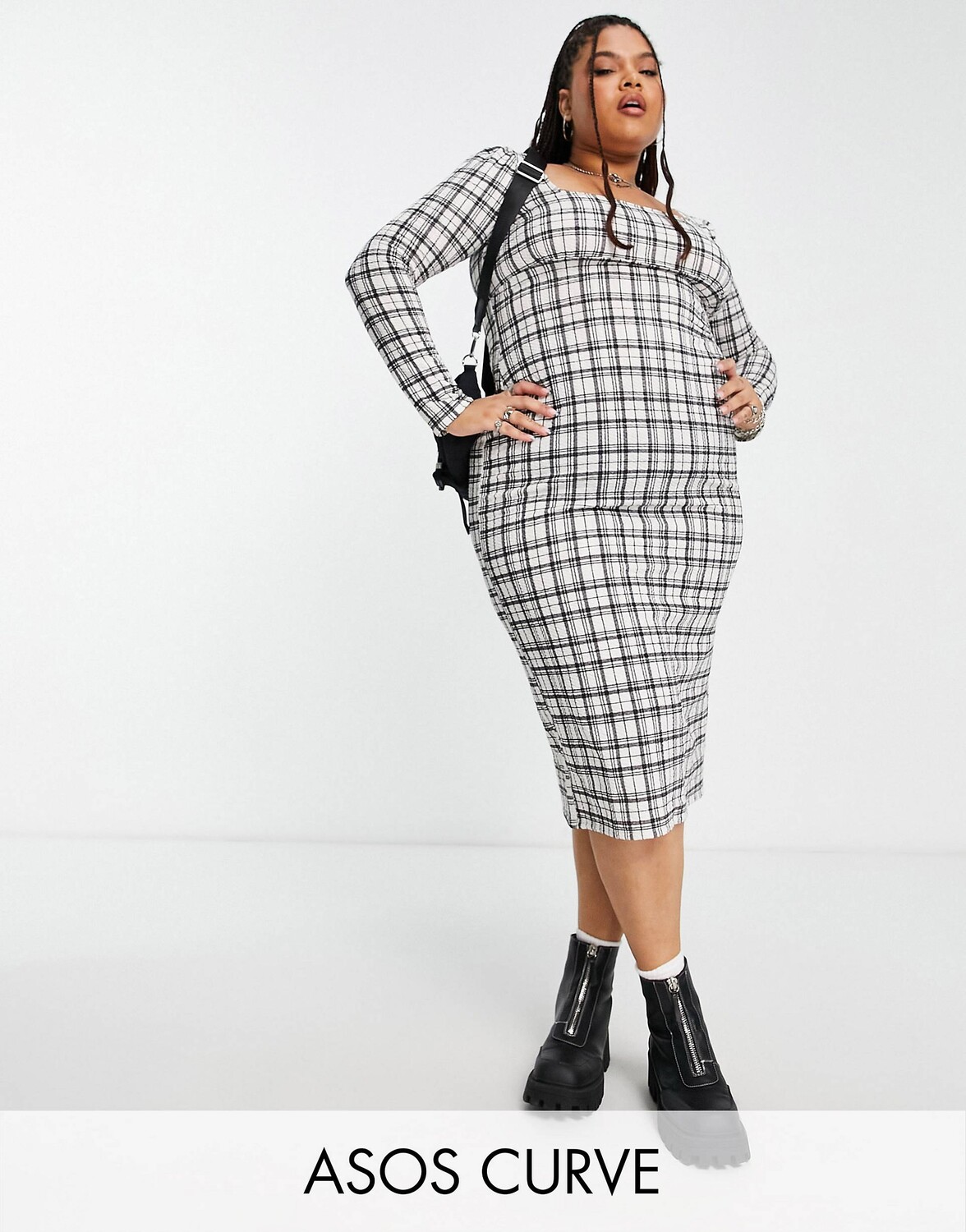 Текстурированное облегающее платье миди в клетку ASOS DESIGN Curve с длинными рукавами
Текстурированное облегающее платье миди в клетку ASOS DESIGN Curve с длинными рукавами