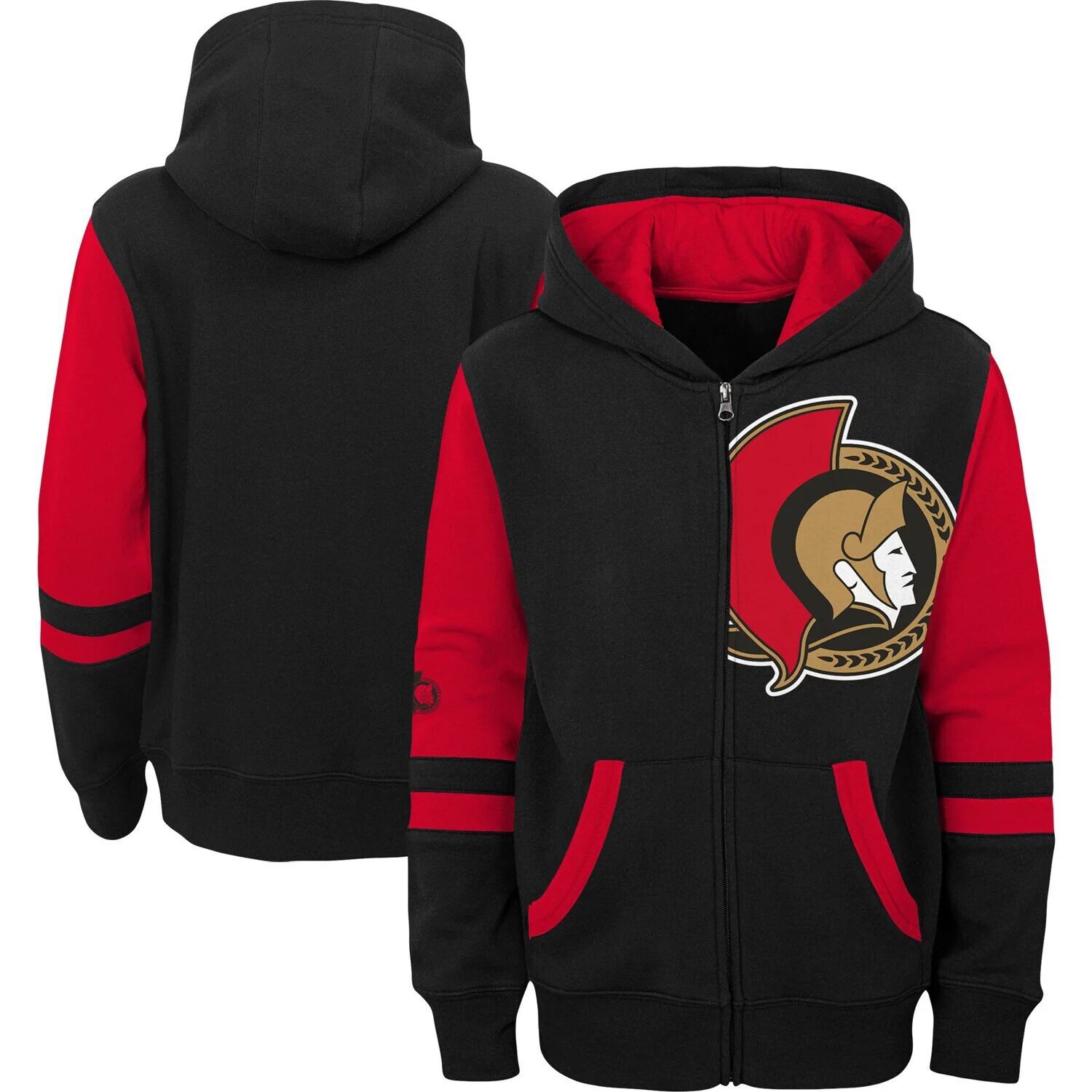 Молодежная черная толстовка с молнией во всю длину и цветными блоками Ottawa Senators Faceoff Outerstuff
Молодежная черная толстовка с молнией во всю длину и цветными блоками Ottawa Senators Faceoff Outerstuff