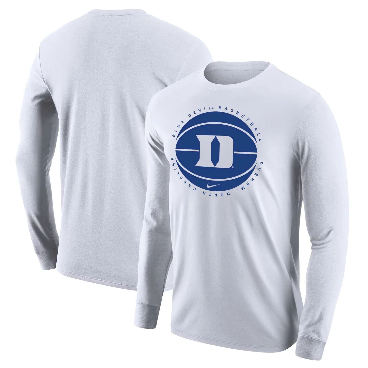 Мужская белая баскетбольная футболка с длинным рукавом Duke Blue Devils Nike, Белый
Мужская белая баскетбольная футболка с длинным рукавом Duke Blue Devils Nike, Белый