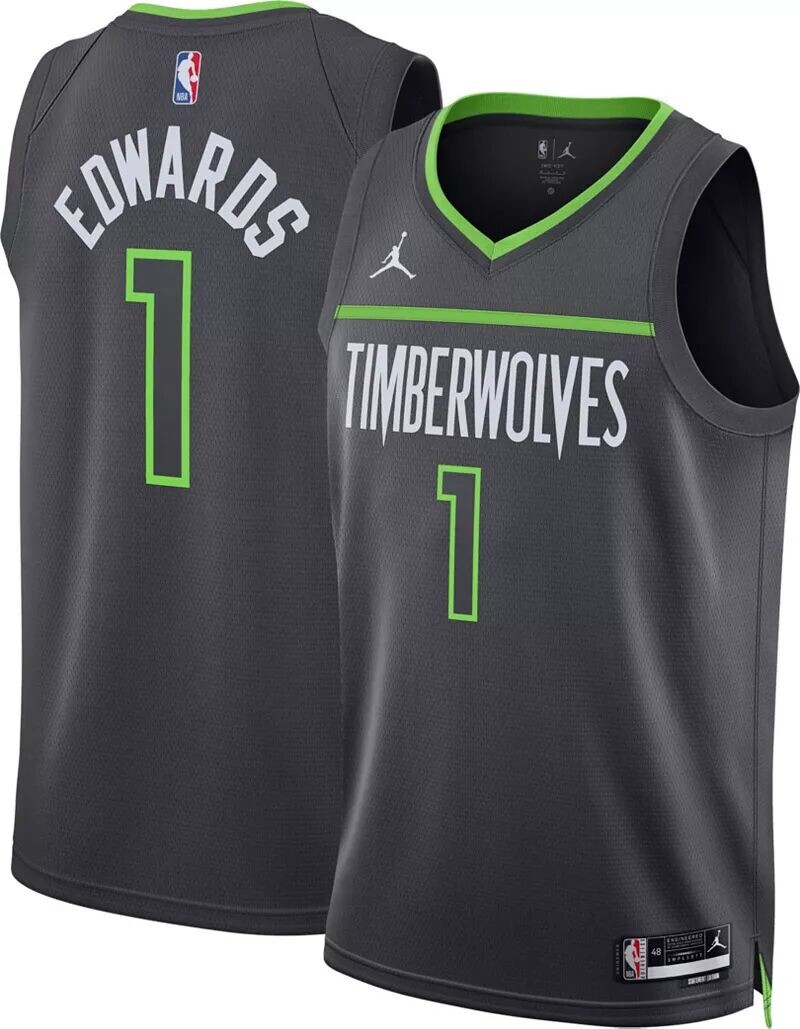 Мужская серая майка Jordan Minnesota Timberwolves Anthony Edwards #1 Dri-FIT Swingman
Мужская серая майка Jordan Minnesota Timberwolves Anthony Edwards #1 Dri-FIT Swingman