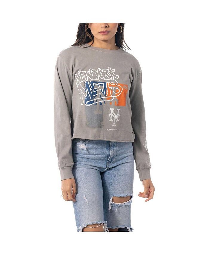 Женская серая укороченная футболка с длинным рукавом New York Mets The Wild Collective, серый
Женская серая укороченная футболка с длинным рукавом New York Mets The Wild Collective, серый