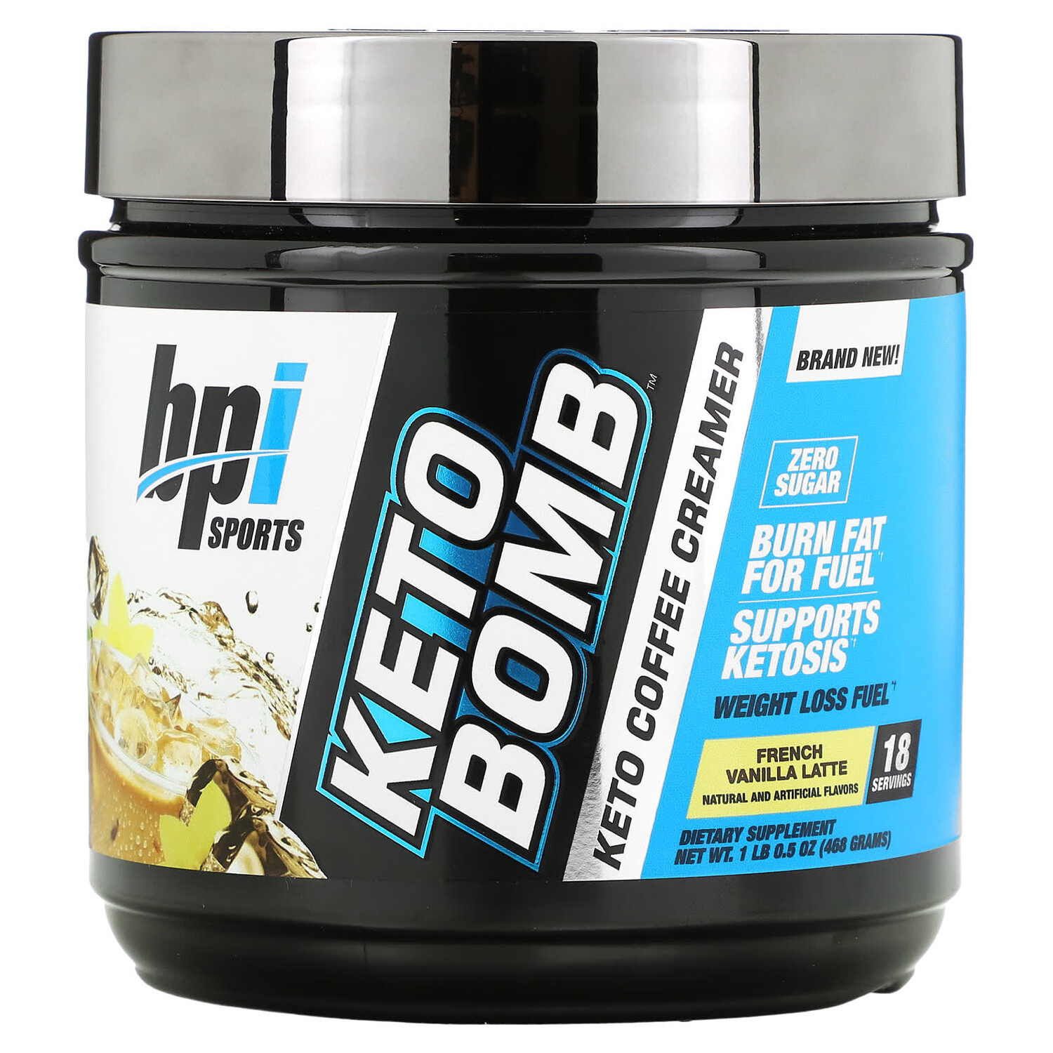 Keto Bomb, кетогенные сливки для кофе, латте с французской ванилью, 468 г (1 фунт 0,5 унции), BPI Sports
Keto Bomb, кетогенные сливки для кофе, латте с французской ванилью, 468 г (1 фунт 0,5 унции), BPI Sports