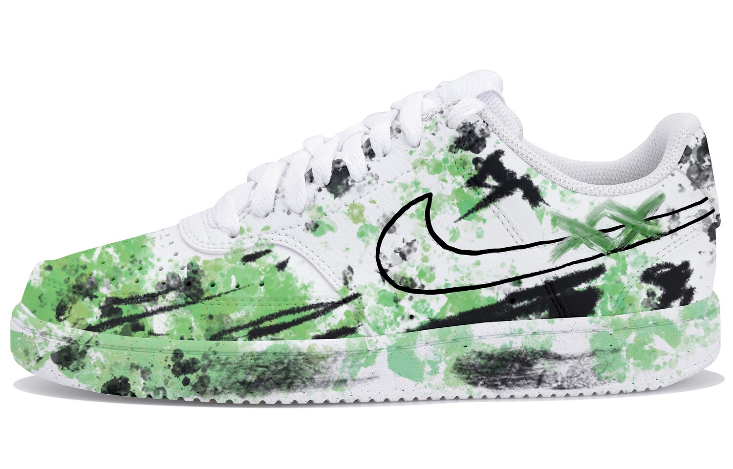 Кроссовки для скейтборда Court Vision 1 женские с низким верхом Nike, белый/черный/зеленый
Кроссовки для скейтборда Court Vision 1 женские с низким верхом Nike, белый/черный/зеленый