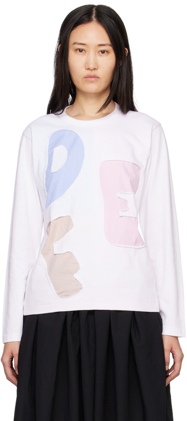 Белая футболка с длинным рукавом и нашивкой с надписью Comme des Garçons Shirt, Белый
Белая футболка с длинным рукавом и нашивкой с надписью Comme des Garçons Shirt, Белый