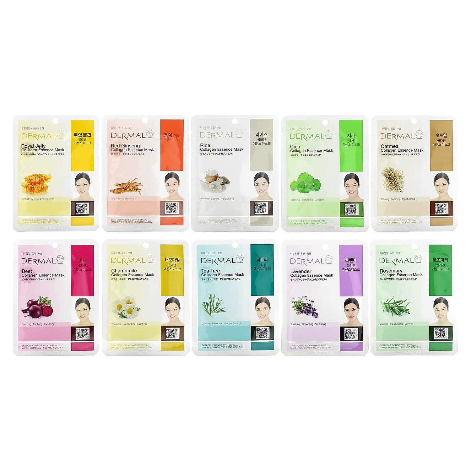 Acne Care, косметические маски с коллагеновой эссенцией, ассорти, 10 листовых масок, 23 г (0,81 унции), Dermal
Acne Care, косметические маски с коллагеновой эссенцией, ассорти, 10 листовых масок, 23 г (0,81 унции), Dermal