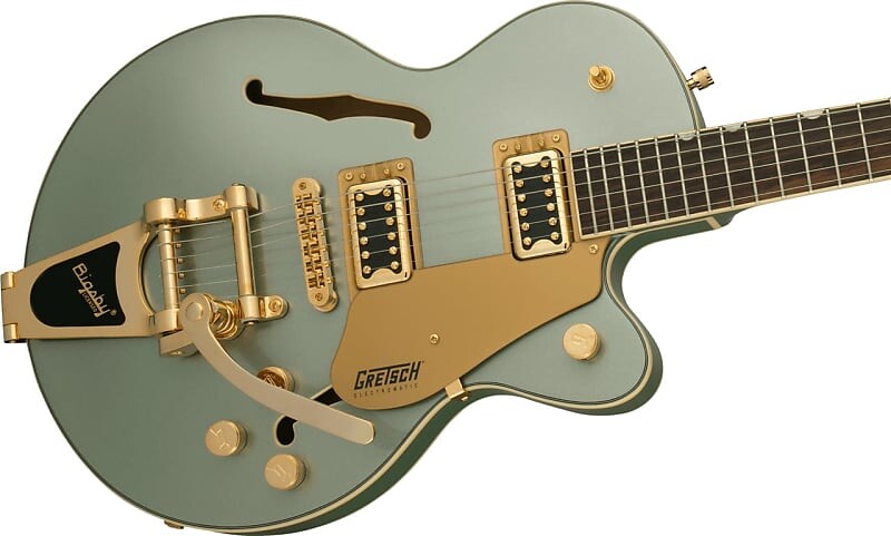 Gretsch G5655TG Electromatic Center Block Jr. Single Cut с Bigsby и золотой фурнитурой, накладка на гриф Laurel, Aspen Green
Gretsch G5655TG Electromatic Center Block Jr. Single Cut с Bigsby и золотой фурнитурой, накладка на гриф Laurel, Aspen Green