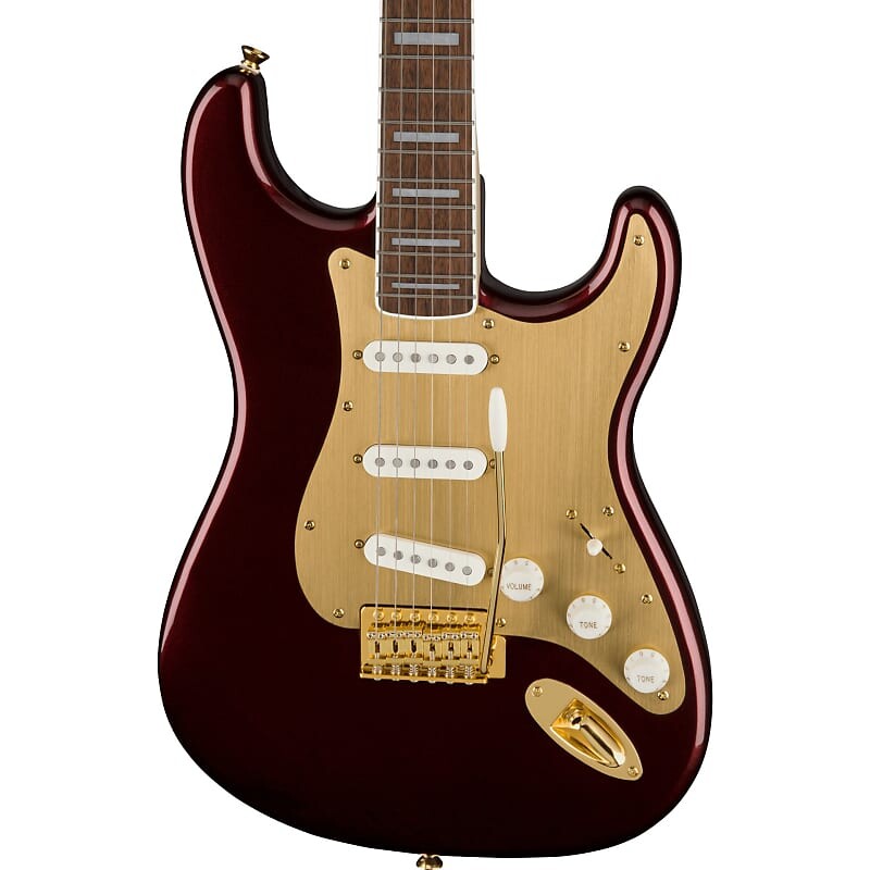 Squier 40th Anniversary Strat, Gold Edition, Ruby Red Metallic Fender 0379410515
Squier 40th Anniversary Strat, Gold Edition, Ruby Red Metallic Fender 0379410515