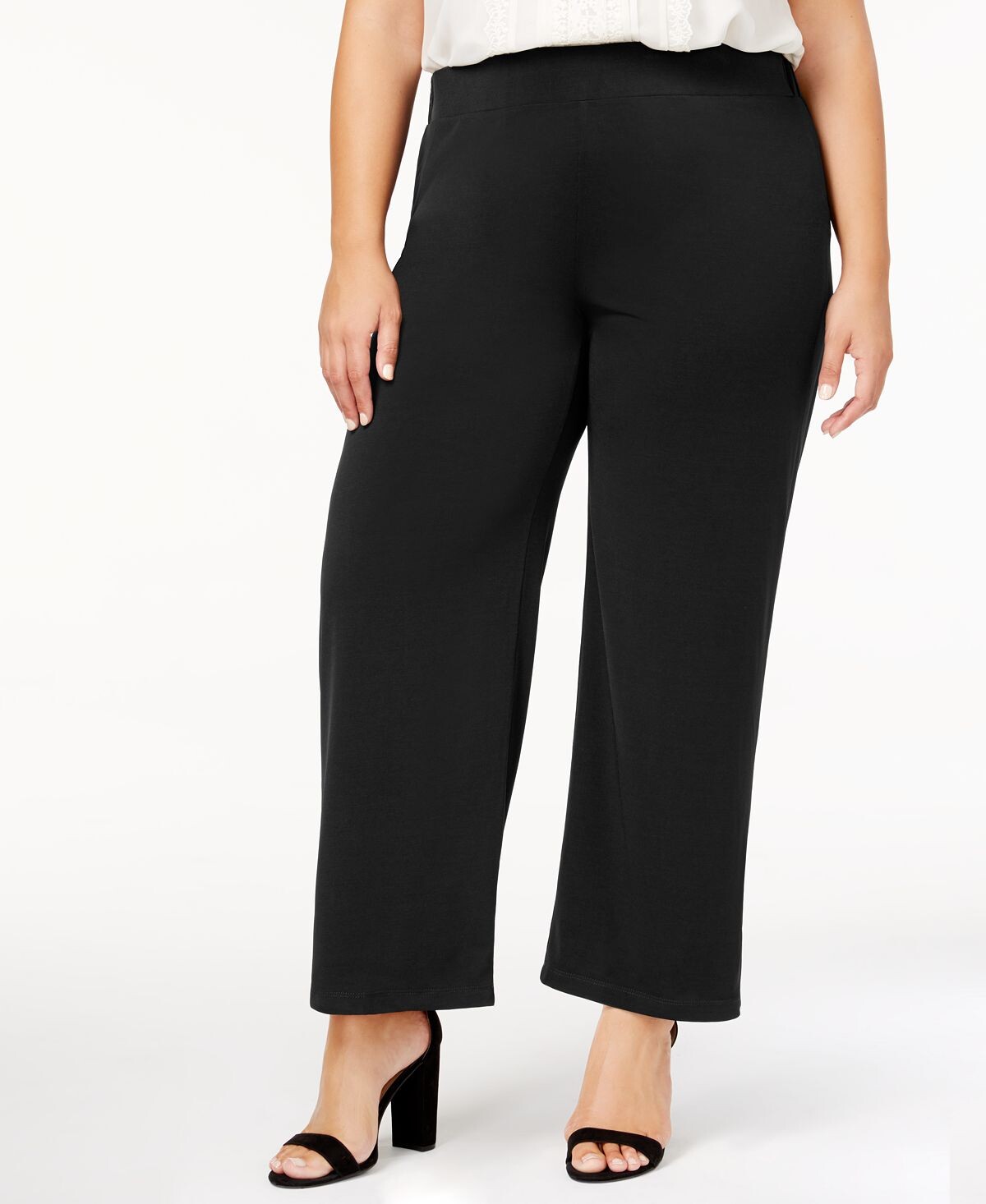 Широкие брюки без застежек petite plus size, созданные для macy's NY Collection, черный
Широкие брюки без застежек petite plus size, созданные для macy's NY Collection, черный