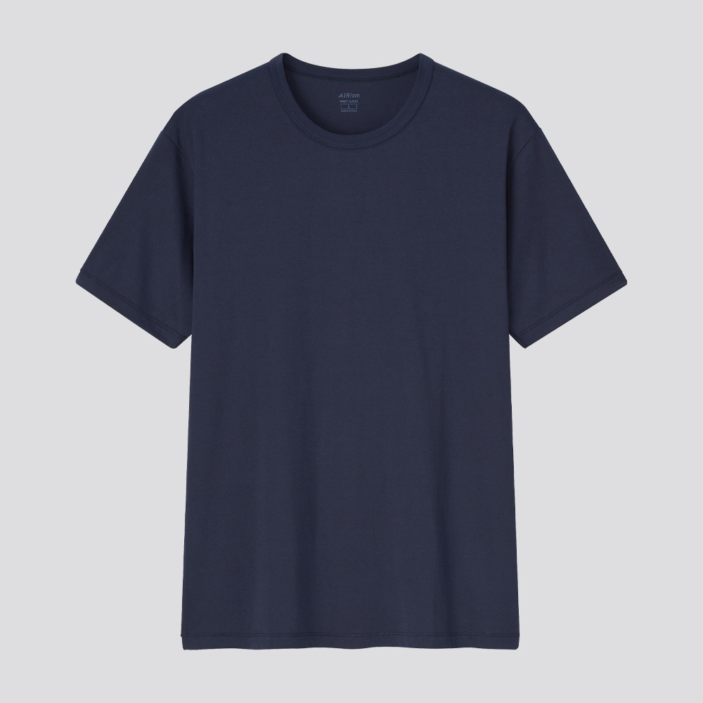 

Мужская футболка Uniqlo AIRism из смесового хлопка, темно-синий